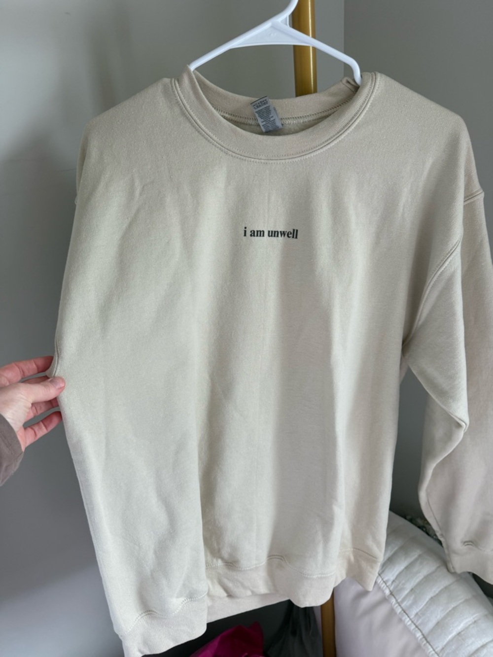 "i am unwell" sweatshirt - Tan Gildan